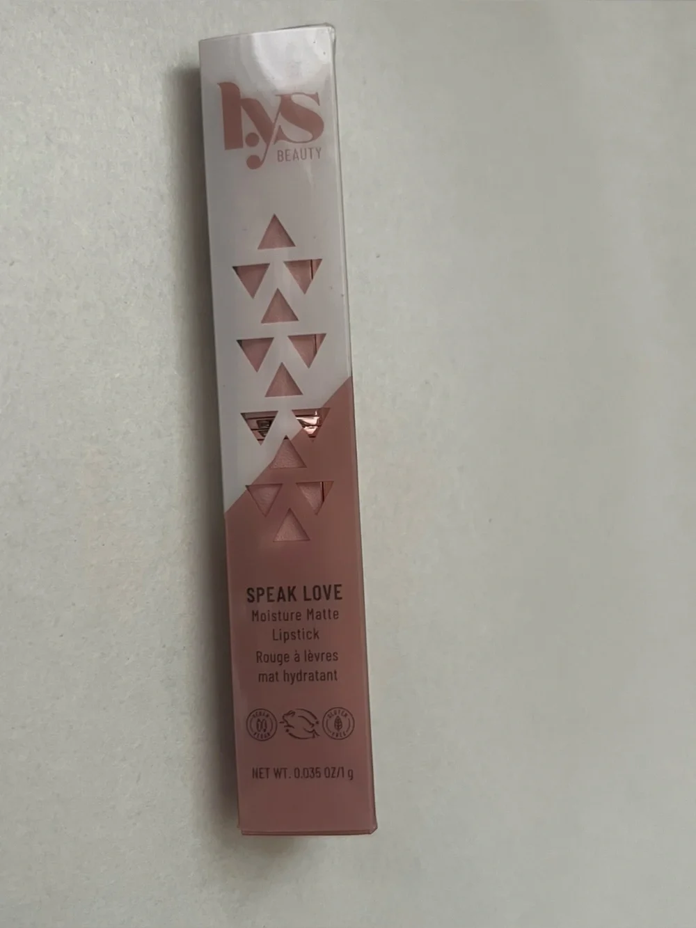 LYS Beauty Speak Love Moisture Matte Lipstick in Sincere Soft Nude Pink NWT